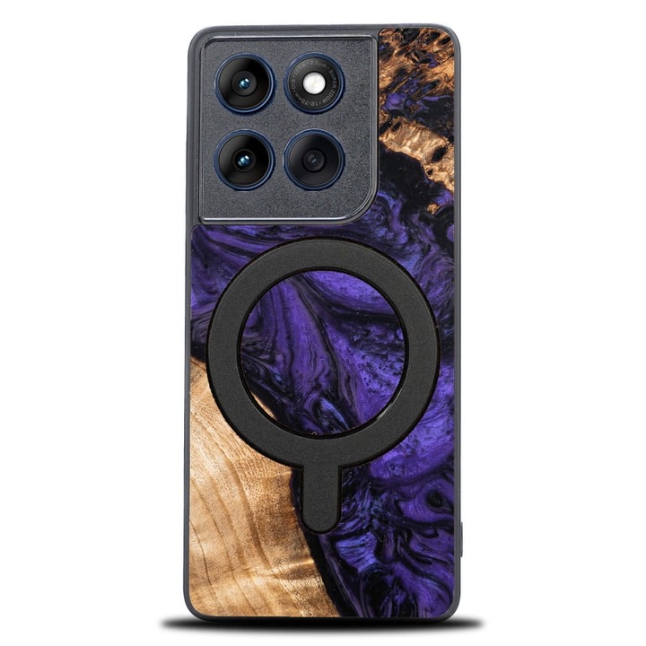Husa, Bewood pentru Motorola Edge 60 Pro, violet Magnet