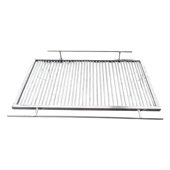 Gratar din inox alimentar ASI 304, bare rotative 8 mm, 70x50 cm
