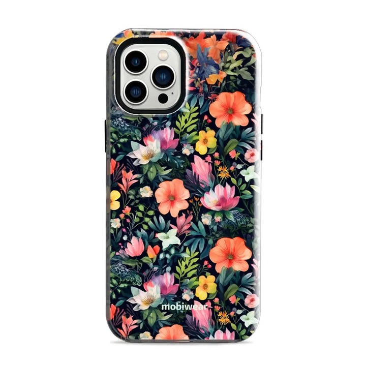 Калъф, Mobiwear - Elite Pro - EP48E за iPhone 12 Pro Max, Цветно С Флорален Мотив