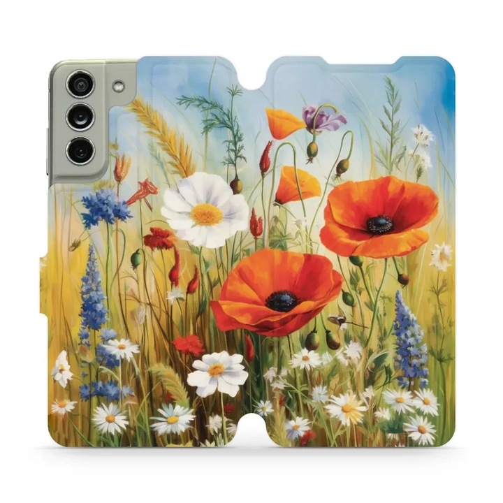 Tok Mobiwear - Book - VP43S kompatibilis Samsung Galaxy S21 FE 5G/4G, mezei virágok