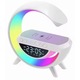 Boxa 3 in 1 cu ceas, lampa led rgb smart, Rovitech, incarcator telefon wireless, bluetooth, lumina rgb, alb