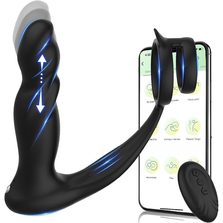 Анален вибратор, 10 режима, ергономичен дизайн, силикон, водоустойчив, черен
