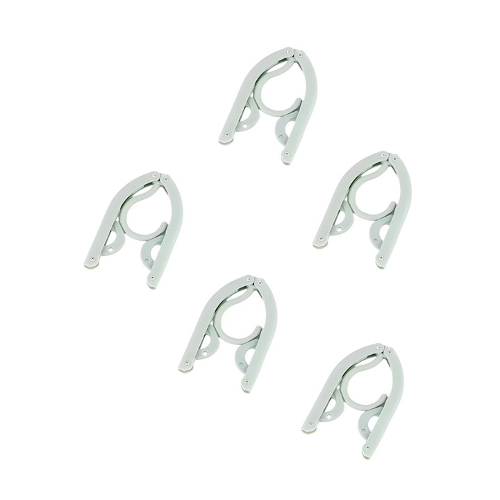 Set 5 umerase portabile, pentru casa si deplasari, 7x13 cm, verde, pliabile, plastic, usor de depozitat/transportat/utilizat/curatat