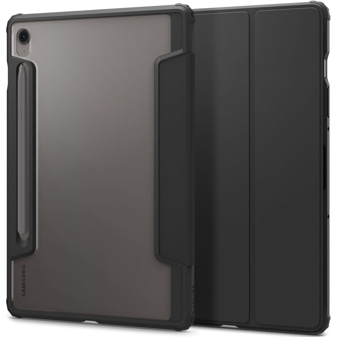 Husa tableta Spigen Ultra Hybrid Pro pentru Samsung Galaxy Tab S10 FE / S9, negru-transparent