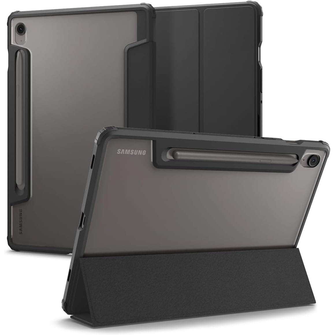 Husa tableta Spigen Ultra Hybrid Pro pentru Samsung Galaxy Tab S10 FE / S9, negru-transparent