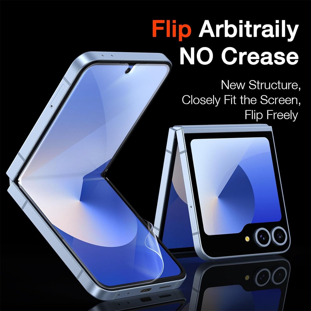 Folie Hydrogel Regenerabil MATTE pentru Samsung Galaxy Z Flip8 / Flip 8, High Sensitivity, Textura Mata, HD Clarity, NoReflexion, Shock Absorption, Flexible Hydro-Crystal, Elite Class Protection, Clear