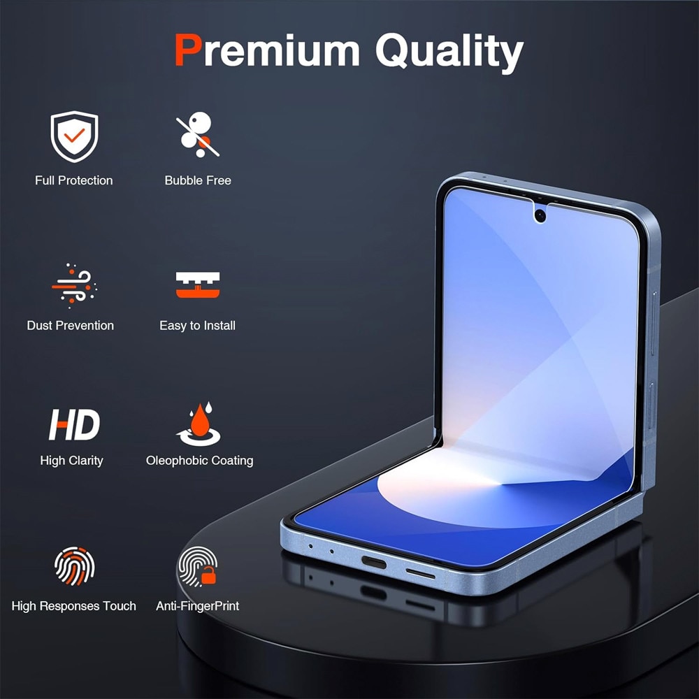 Folie Hydrogel Regenerabil MATTE pentru Samsung Galaxy Z Flip8 / Flip 8, High Sensitivity, Textura Mata, HD Clarity, NoReflexion, Shock Absorption, Flexible Hydro-Crystal, Elite Class Protection, Clear
