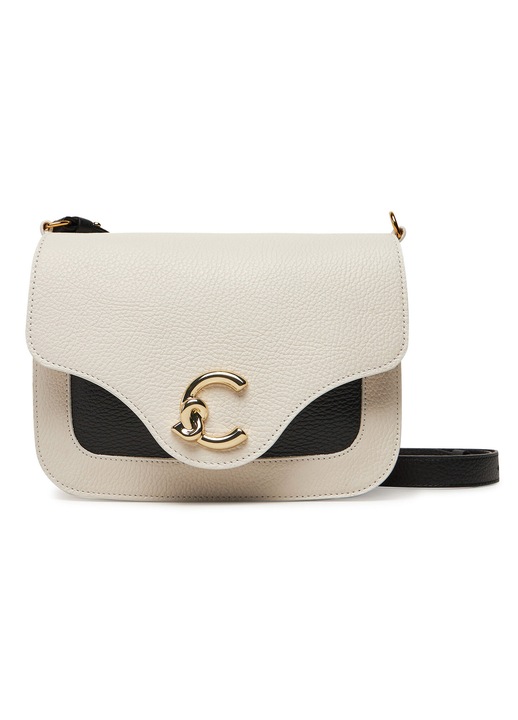 Дамска чанта Coccinelle, SSM 15 01 01 923, Естествена кожа, Бяло/Черно