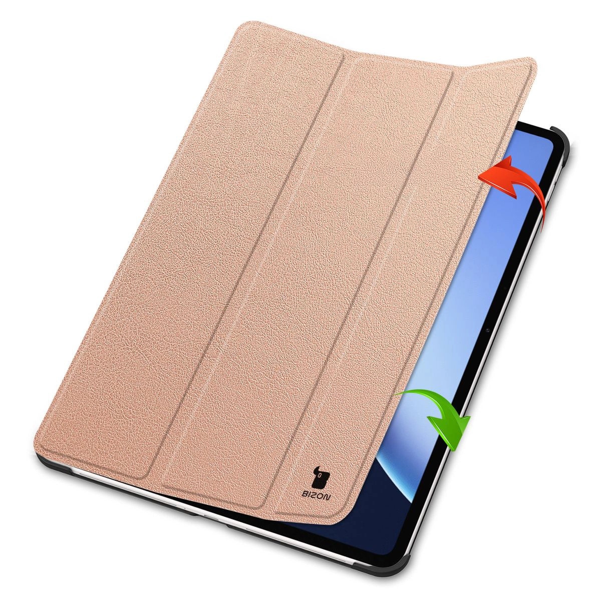 Husa tableta Bizon Case Tab Croc pentru OnePlus Pad 3 / 2 Pro / OPPO Pad 4 / 4 Pro, Rose