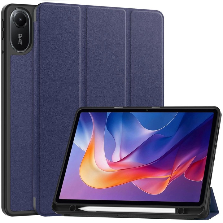 Husa tableta, Bizon Case Tab Lizard pentru Xiaomi Redmi Pad 2, albastru inchis
