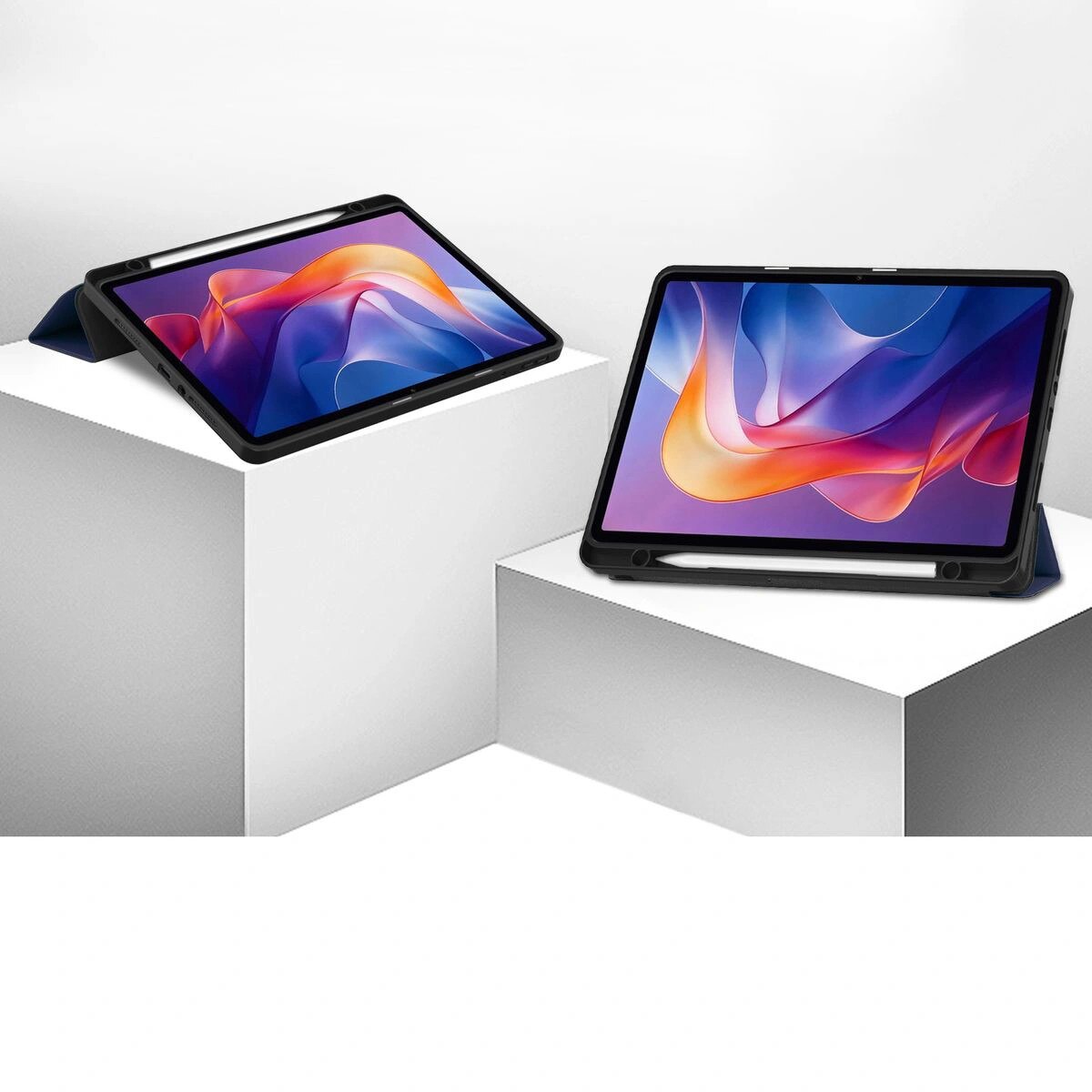 Husa tableta, Bizon Case Tab Lizard pentru Xiaomi Redmi Pad 2, albastru inchis