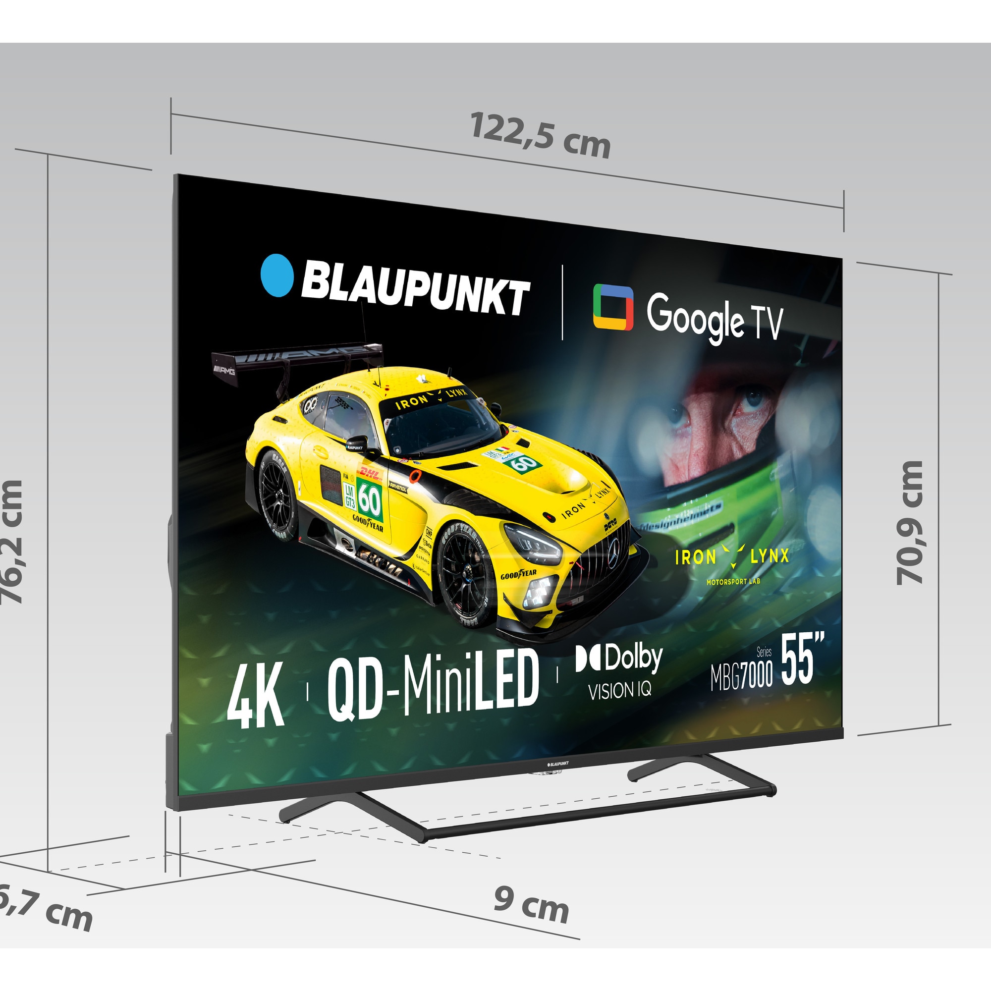 Televizor Blaupunkt MiniLed 55MBG7000S, 139 cm, Smart Google TV, 4K Ultra HD, 144Hz, Clasa F (Model 2025)