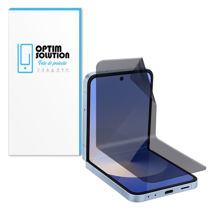 Folie Hydrogel PRIVACY Regenerabil pentru Samsung Galaxy Z Flip7 / Flip 7, Anti-Spy, High Sensitivity, Shock Absorption, Flexible Hydro-Crystal, Increased Intimacy, Elite Class Protection, Oleophobic Function
