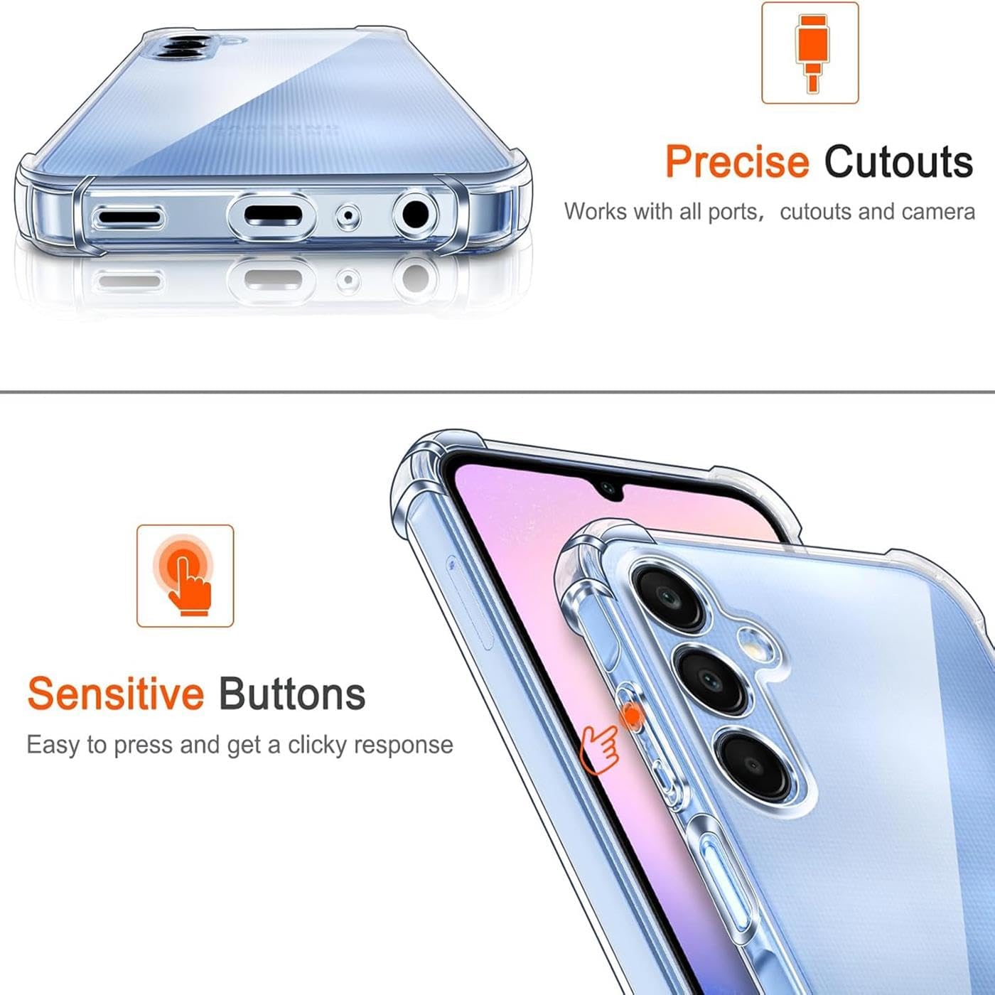 Husa Anti soc, transparenta compatibila cu Samsung Galaxy A25 5G