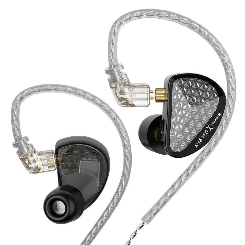 Casti intraauriculare KZ Acoustics AS16 Pro X, 16BA unitati de armatura echilibrata Balanced, stereo HIFI, Bass, anulare a zgomotului, Memori Spuma, Negru
