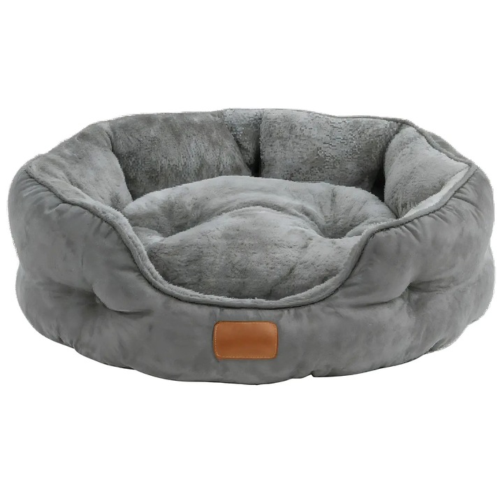 Elindor kutya- és macskafekhely, puha, csúszásgátló, szürke, 51x48x15 cm