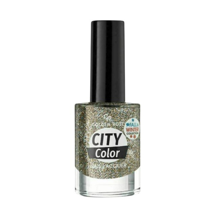 Lac cu sclipici City Color 301 Golden Rose 10.2 ml