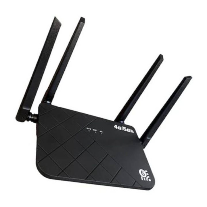 Router Wireless 4G/5G WiFi LTE Cat4, 300 Mbps Conectivitate Stabila si Securizata, Negru, Semnal stabil, rata mare de transmisie, usor de utilizat