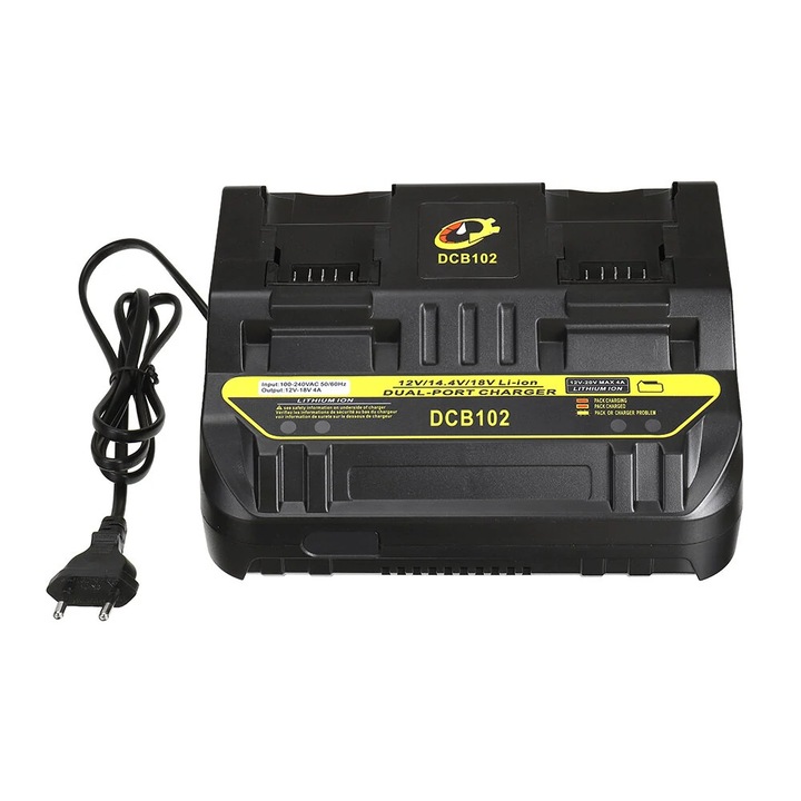 Incarcator dublu Rosfix DualCharge Pro 10.8V-20V USB 2x5V