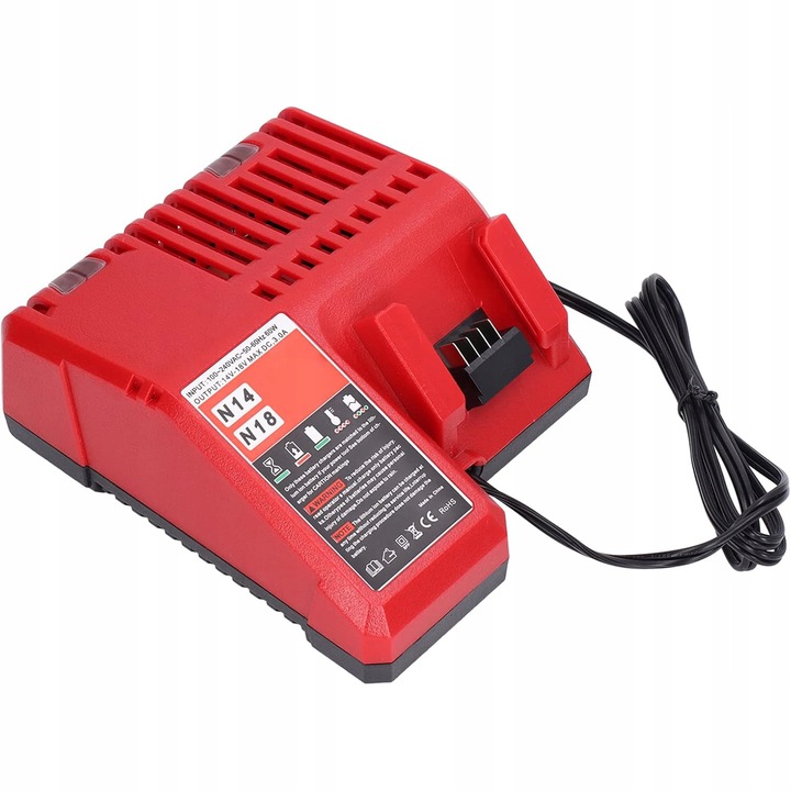 Incarcator Rosfix M12-18FC pentru acumulatori Milwaukee, 12V-18V, 3A, LED, ABS, 17x14,5x7cm