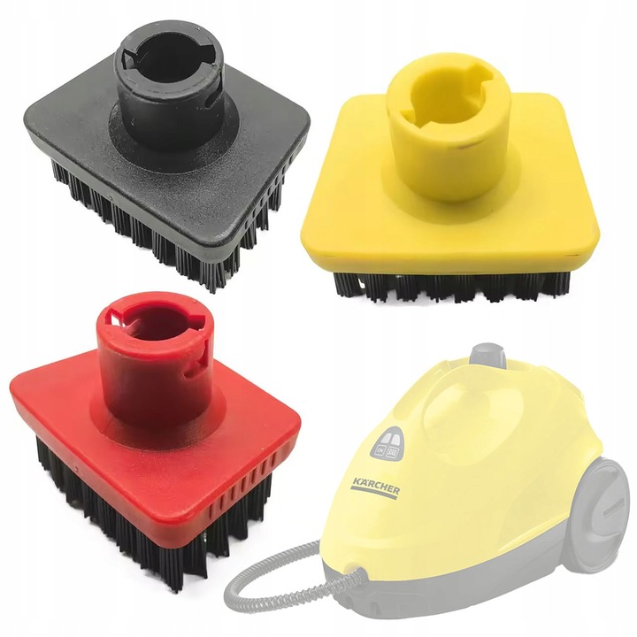 Perii Patrate 3 Buc Pentru Karcher SC1-SC5 - piesa de schimb de calitate pentru echipamentele Kärcher, Peri Rezistenti, Montaj Baioneta, Curatare Fuge, Armaturi