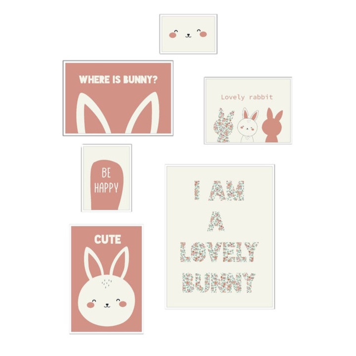 Gyerekszobai poszterek A DZSUNGEL KIRÁLYA, 6 képkocka - nyúl