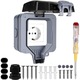 Priza electrica exterior, Buyya®, Priza simpla exterior, Priza de gradina exterioara, Priza impermeabila exterior, Rezistenta la ploaie IP66, 220V/16A, Material PC, 1 orificii, montare aparenta, accesorii incluse, gri/negru, pentru gradinarit