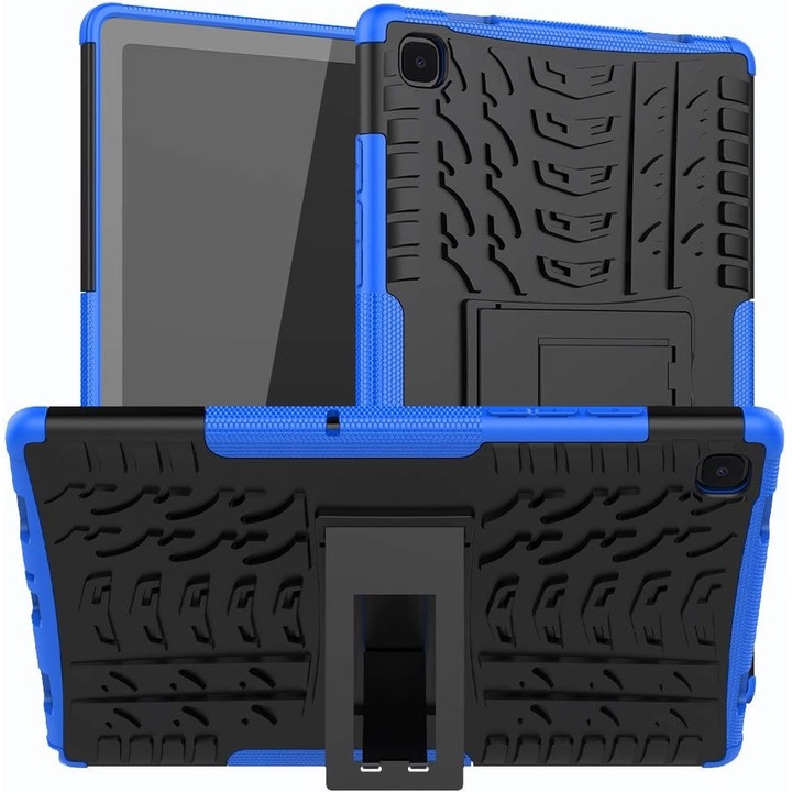 Husa, Artnico, pentru Lenovo Tab M10+, 10.3 inch, functie de suport, culoare negru si albastru, silicon si material PU, eleganta si functionala, acces la toate porturile si butoanele, subtire si confortabila, protectie solida impotriva deteriorarii