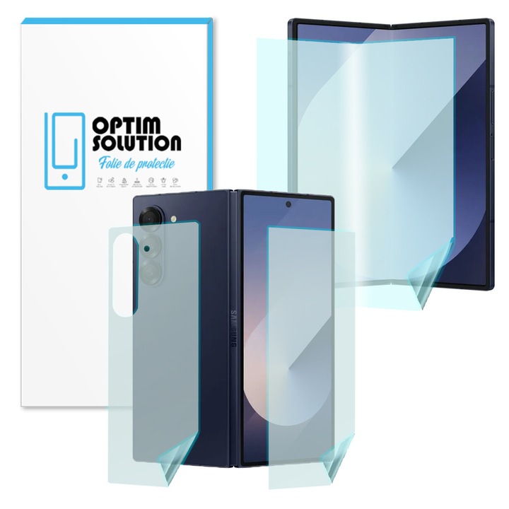 Folie Hydrogel Ecrane si Spate Regenerabil pentru Samsung Galaxy Z Fold7 / Fold 7, High Sensitivity, UHD Clarity, Shock Absorption, Flexible Hydro-Crystal, Silicon Compozitie Ultrasafe Membran, Elite Class Protection, Transparenta