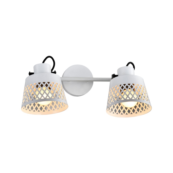 Aplica de perete KLAUSEN EXIM KARO, 2xE27, metal, alb, 34x16cm