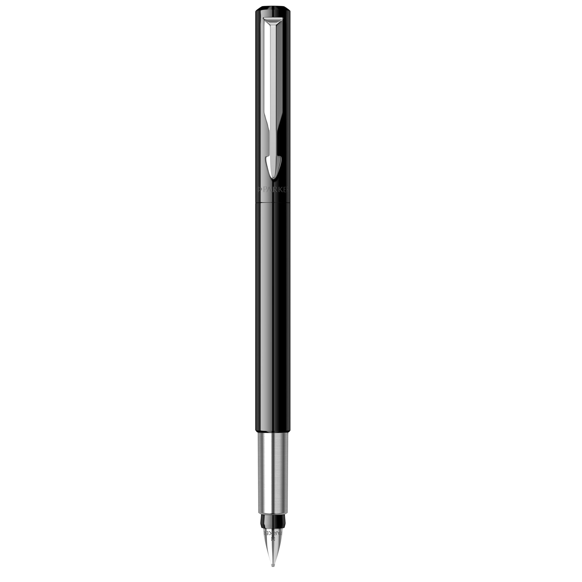 Set Parker Stilou Vector negru + 5 cartuse lungi albastru lavabil
