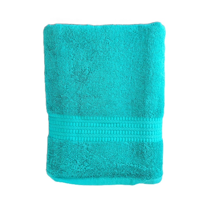 Prosop baie Kotonia Home Rise Jacquard 100% Bumbac, 500g/mp, verde, 50x90 cm