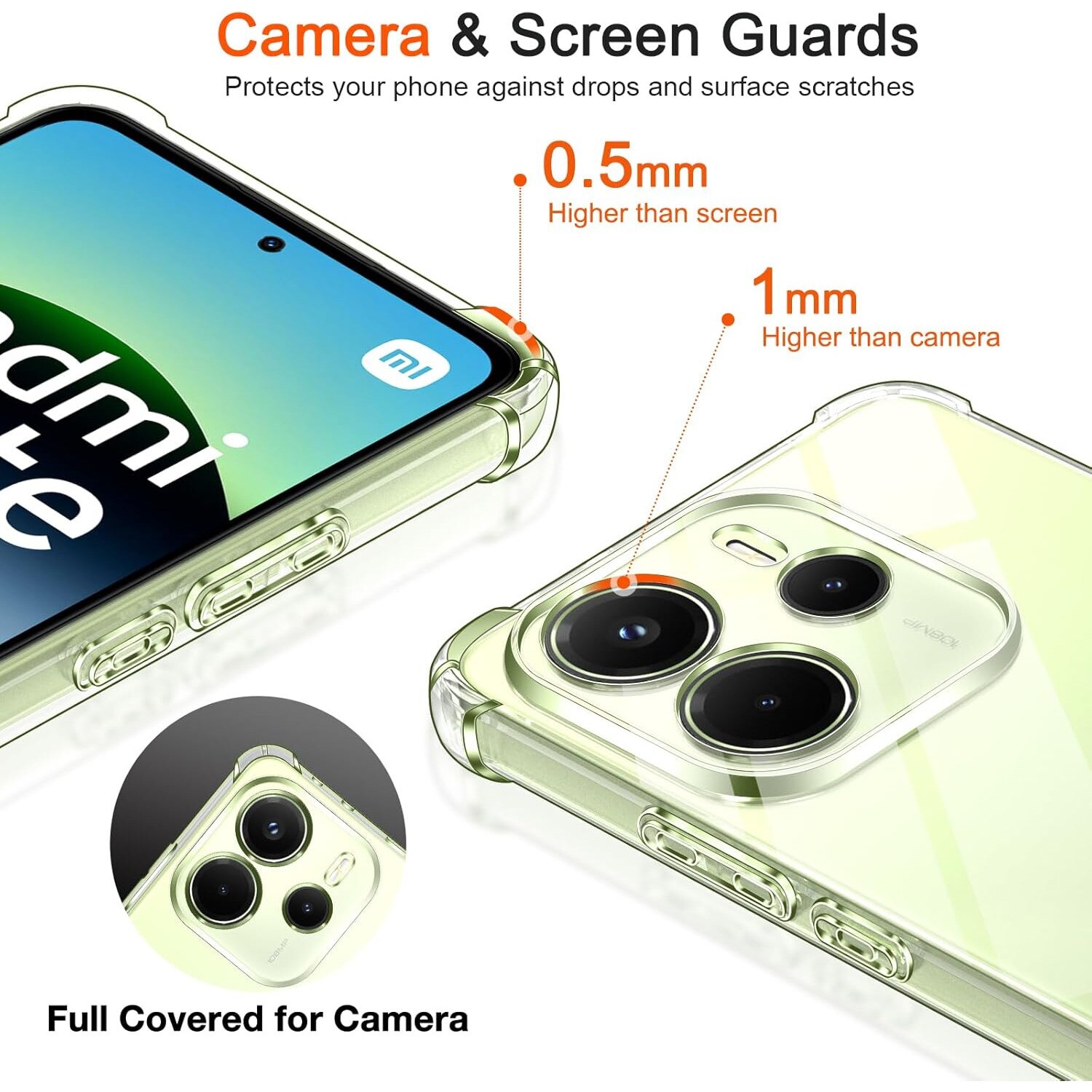 Husa Anti soc, transparenta compatibila cu Xiaomi Redmi Note 14 4G