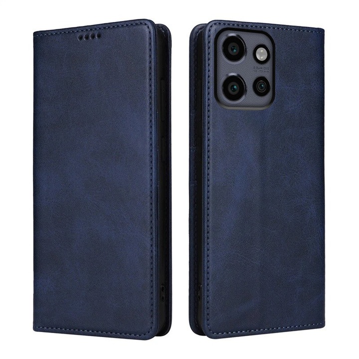 Husa pentru Motorola Edge 50 Neo Daden® Flip Leather Deluxe, Antisoc, Inchidere magnetica, Buzunar card, Calitate Premium, Albastru