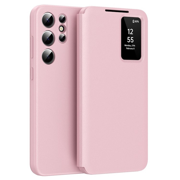 Husa pentru Samsung Galaxy S25 Ultra, I26, Piele ecologica, Pink