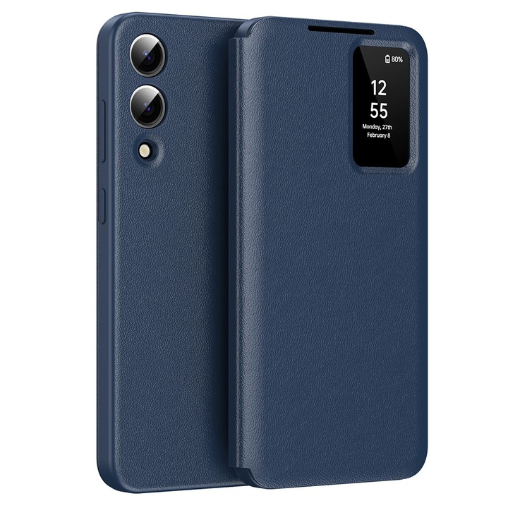 Husa pentru Samsung Galaxy S25 Edge, Piele Ecologica Policarbonat, Stef's Cat, Albastru