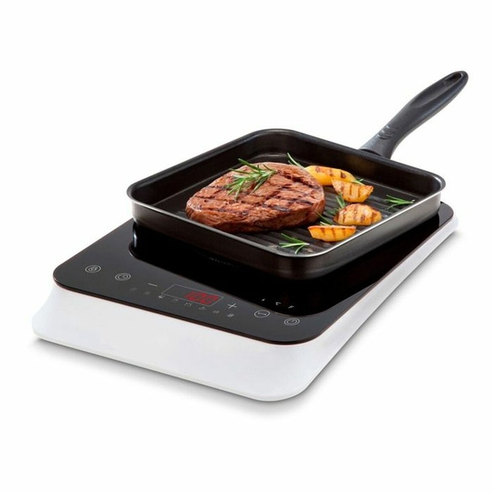 Plita vitroceramica, MPM, Otel/Sticla, 3000 W, Negru