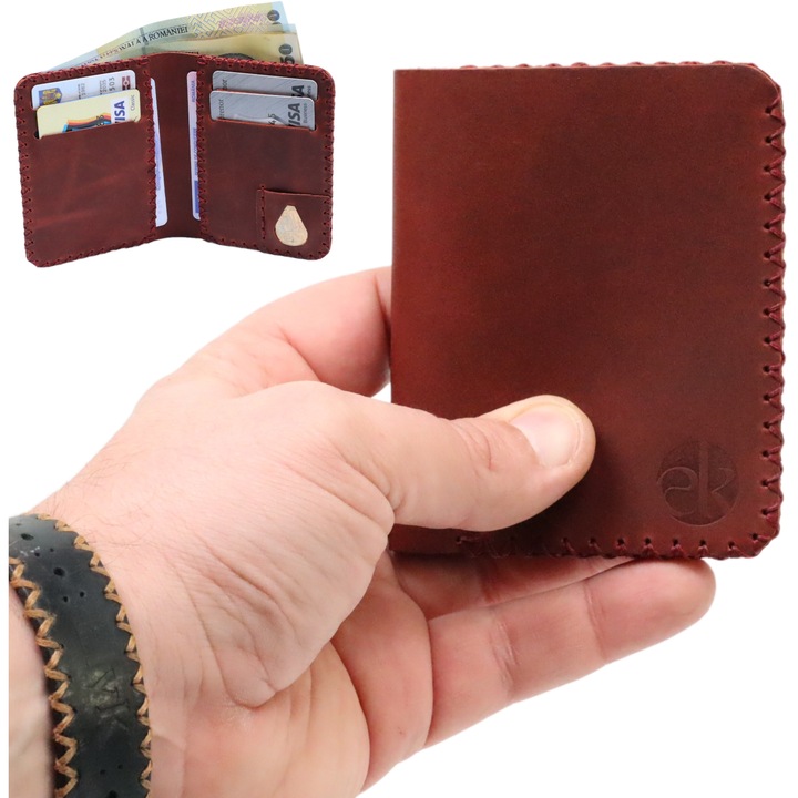 Portofel barbati din piele naturala, Jack S, grena