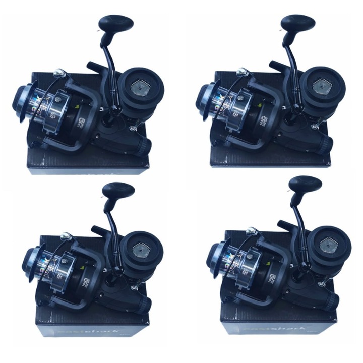 Set 4 Mulinete East Shark XY 8000 cu Baitrunner, 11 Rulmenti, 8000, Frână Rapidă