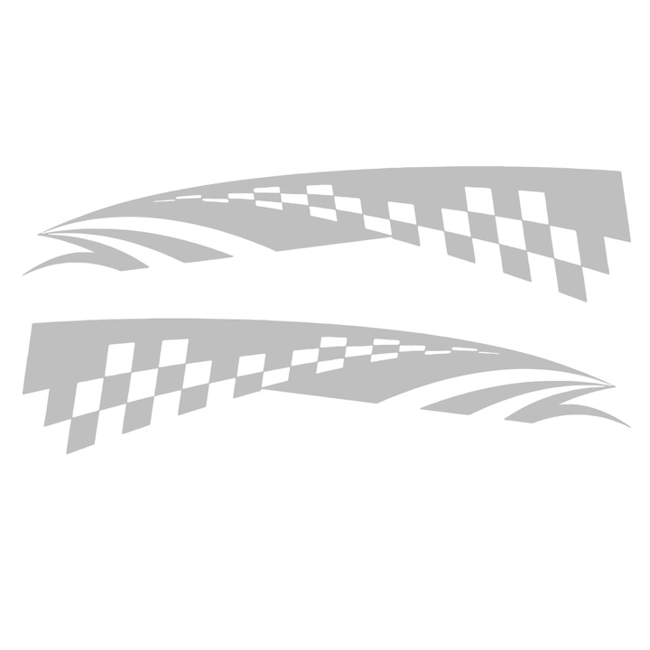 Sticker auto - Steag - Gri - 2buc 50x11 cm