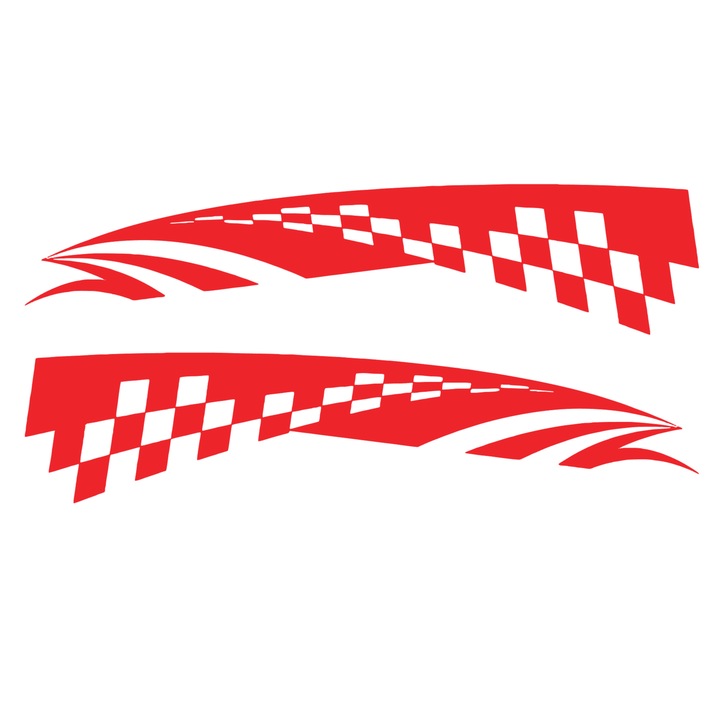 Sticker auto - Steag - Rosu - 2buc 50x11 cm