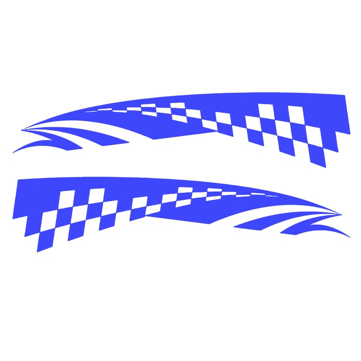 Sticker auto 4Decor, Steag Albastru, set 2buc, 50x11cm