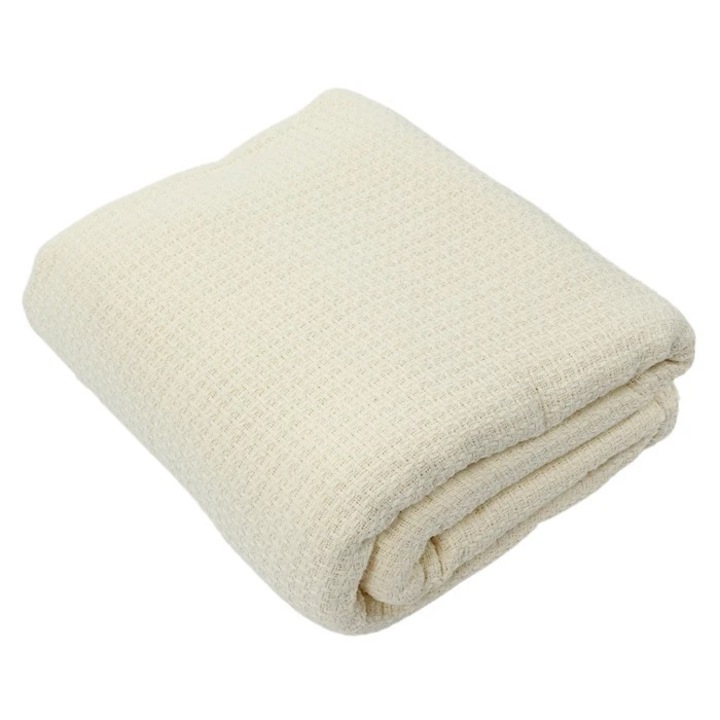 Cuvertură de Pat Rice Pique, Bumbac, Crem, 240x260cm