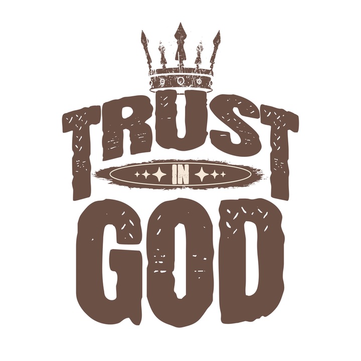 Sticker Trust in god, Autoadeziv, Cri-Flo, Marime 10 cm