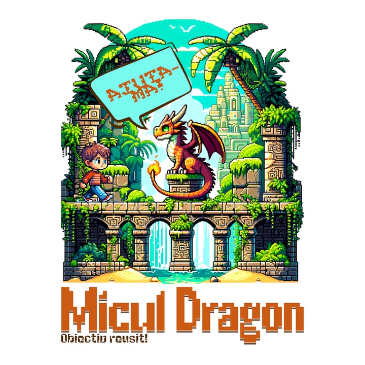 Sticker Micul dragon, Autoadeziv, Cri-Flo, Marime 10 cm