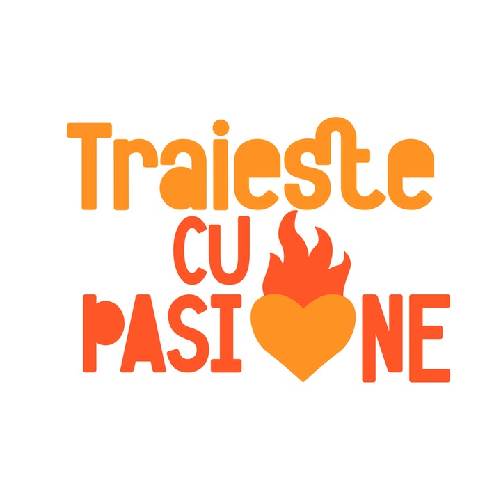 Sticker Traieste cu pasiune, Autoadeziv, Cri-Flo, Marime 6 cm