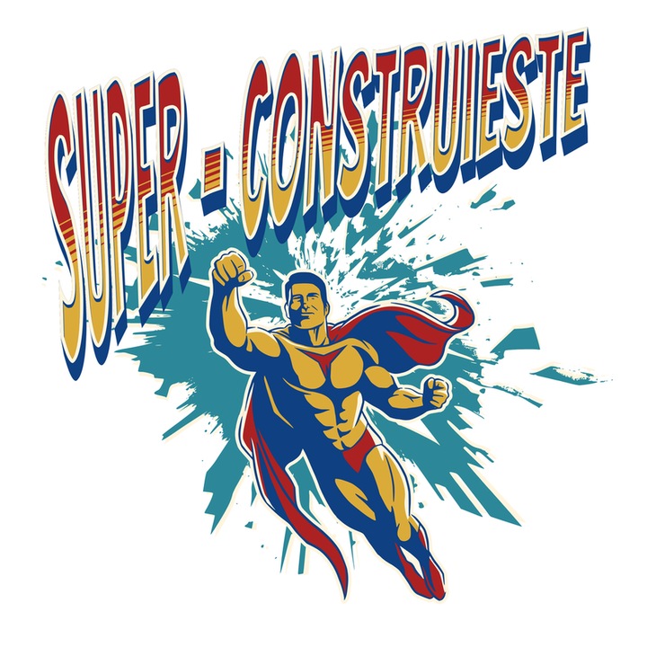 Sticker Super Construieste, Autoadeziv, Cri-Flo, Marime 6 cm