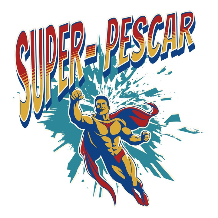 Sticker Super Pescar, Autoadeziv, Cri-Flo, Marime 20 cm