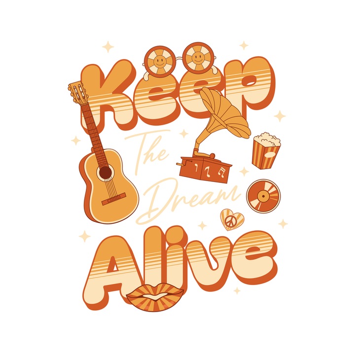 Sticker Keep the dream alive, Autoadeziv, Cri-Flo, Marime 10 cm