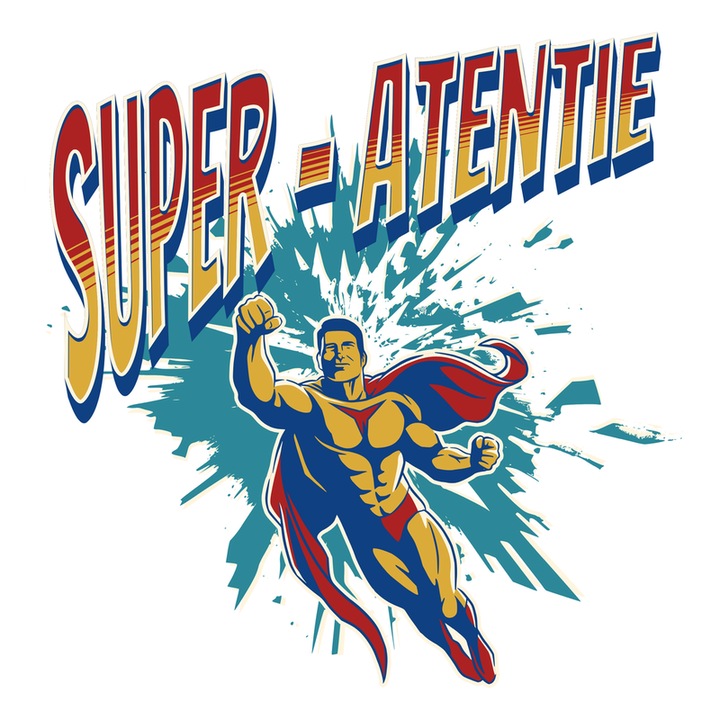 Sticker Super Atentie, Autoadeziv, Cri-Flo, Marime 10 cm